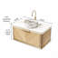 Meuble-lavabo de salle de bain 36 po DIPA, armoire de rangement en contreplaqué flottant, tiroir avec poignée et capteur de lumière, vasque en céramique à motif de pierre et plateau en pierre frittée, pré-assemblé-125515204-125515200