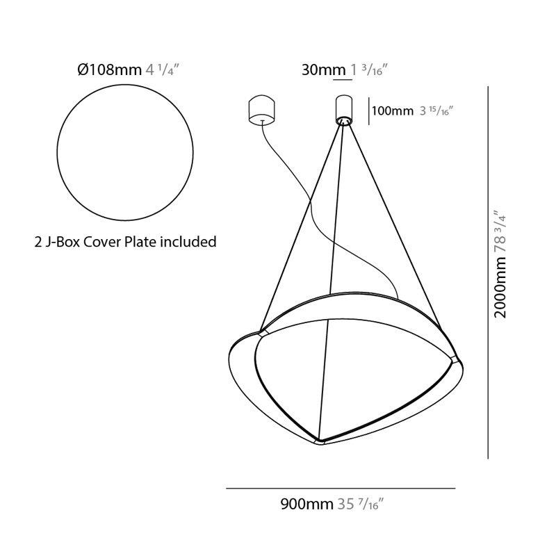 Diadema 3-Light LED Unique / Statement Geometric Chandelier, Aluminum/White