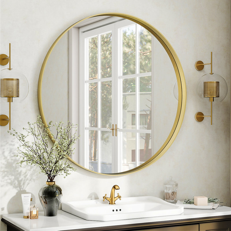 Miroir mural, Or, 24 po x 24 po