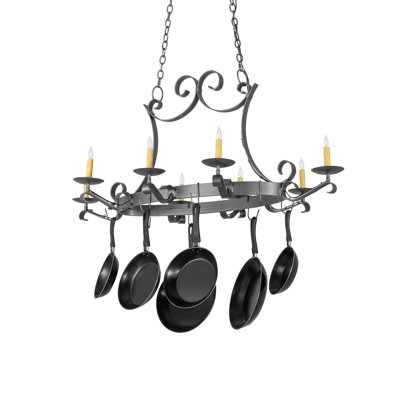 53" Long Laramie 8 Light Pot Rack
