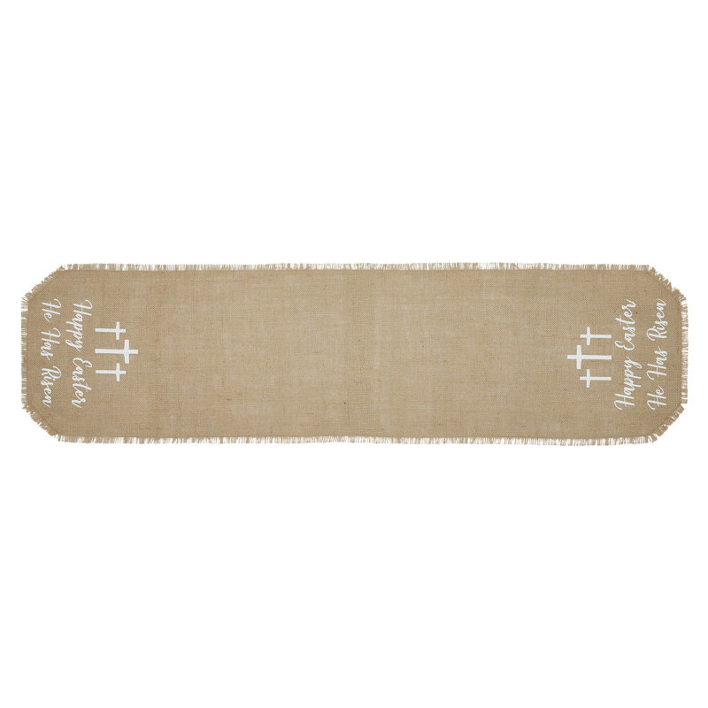 Celebrate Grace Jute Burlap Happy Easter Runner, 48" Rectangle