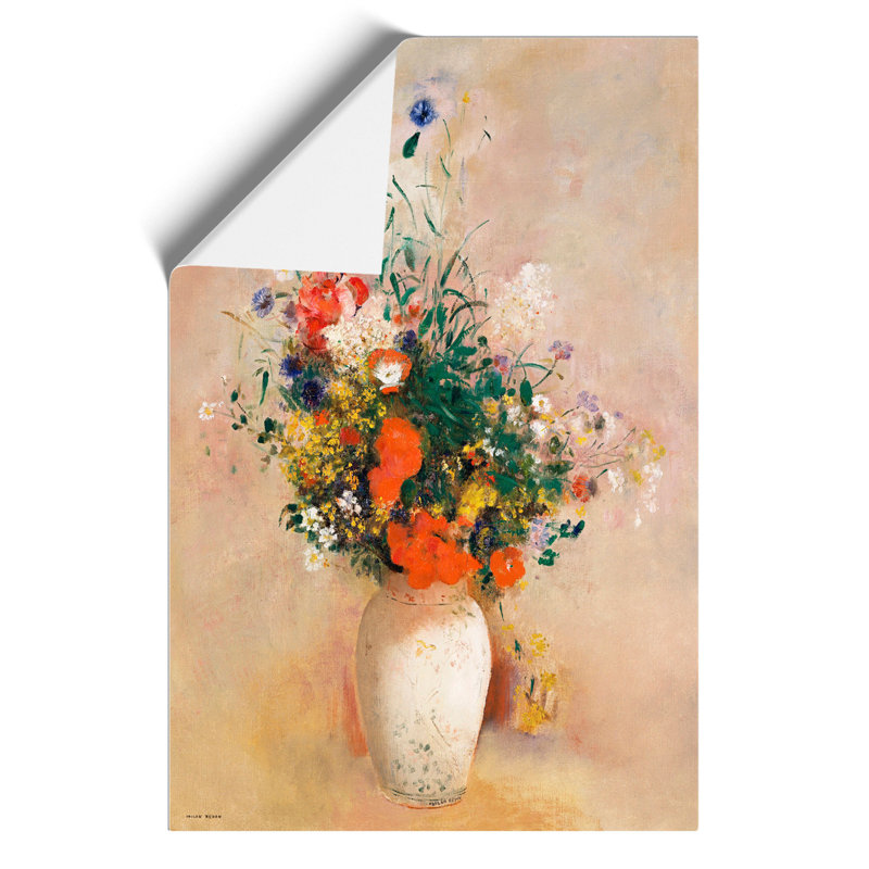 Vase of Flowers Vol.1 by Odilon Redon - Unframed Painting, 42cm H x 30cm W x 0.1cm D