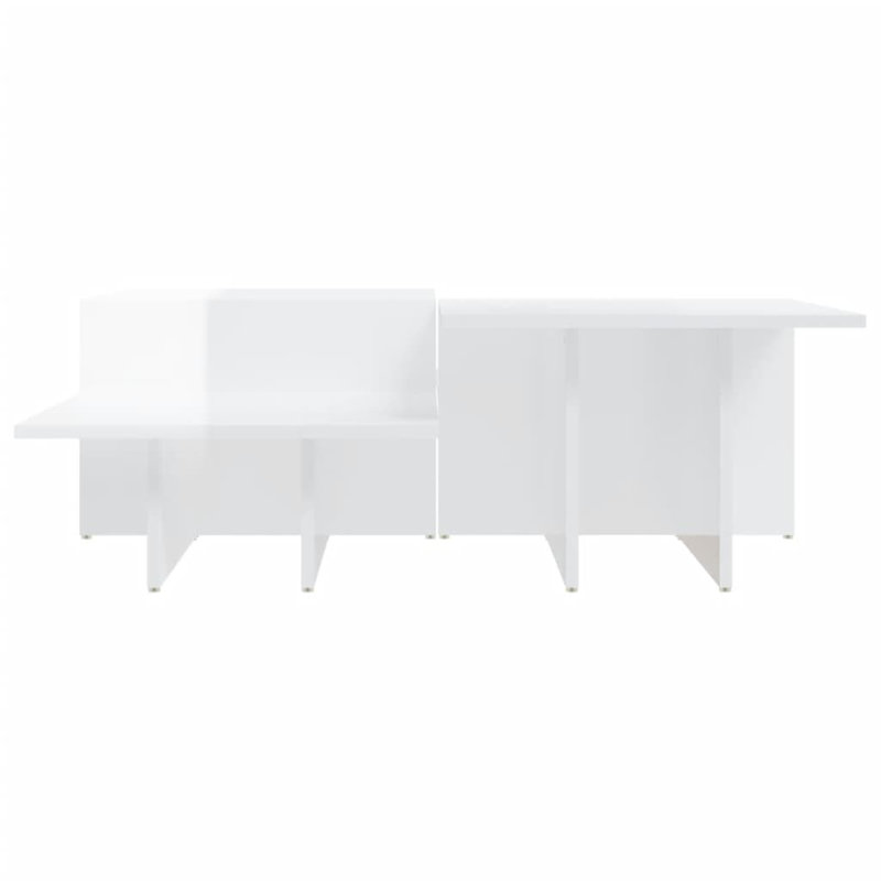 Cunegunda Abstract Coffee Table, Hight Gloss White