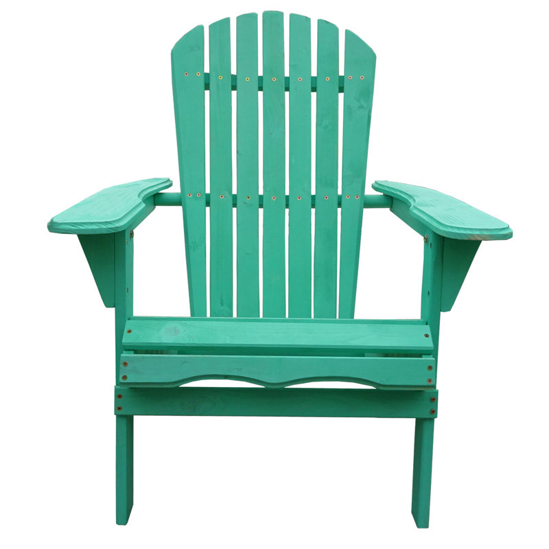Chaise Adirondack pliante en bois massif Philbrick, Vert