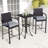 3-Piece Patio Wicker Rattan Bar Height Chairs and Square Table Set