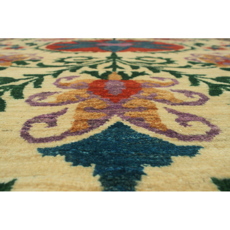 Abrego One-of-a-Kind 9'2" X 12'4" Wool Area Rug in Ivory