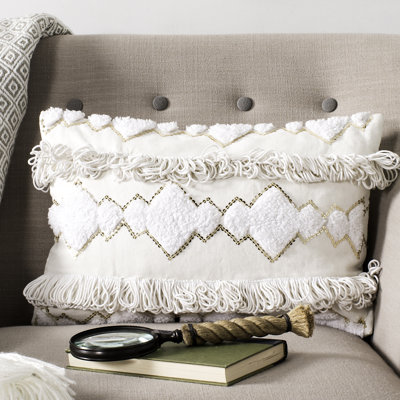 Sequined Cotton Throw Pillow