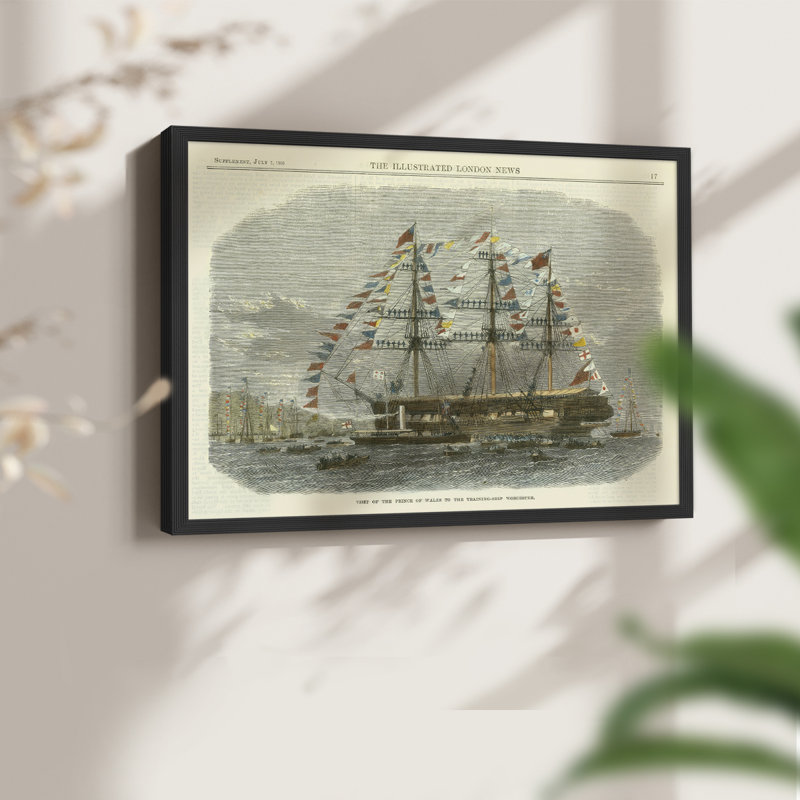 Antique Clipper Ship I - impression encadrée - réarmable, H 11 po x l 14 po, Noir, noir, noir, noir
