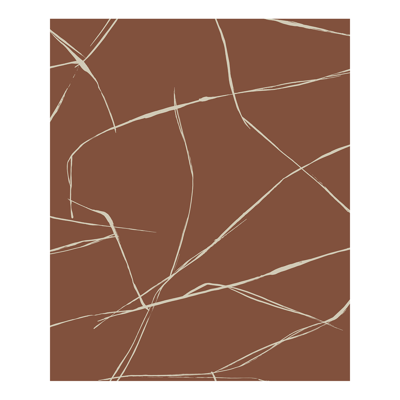 Niseko Modern Abstract Wallpaper, Dark Terracotta