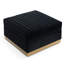 Repose-pieds rembourré vertical - Velours noir carré contemporain-854407523