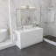 Meuble-lavabo autoportant à 4 portes et 2 tiroirs avec double lavabo et comptoir en polymère blanc Isabella l 60 po x P 20 po