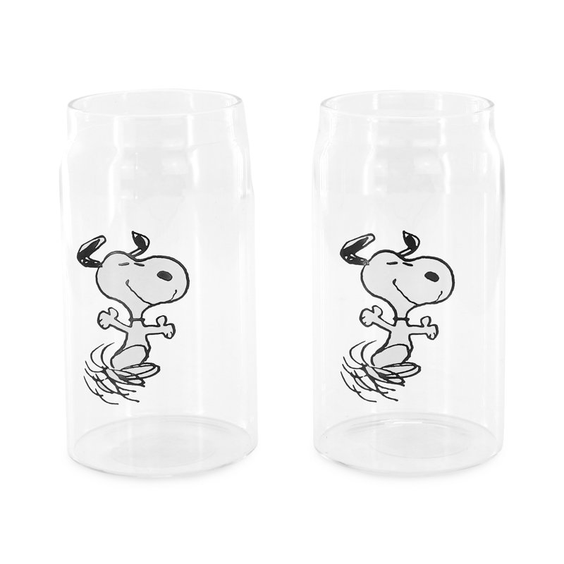 Peanuts 16 Ounce Glass Tumblers Set of 6
