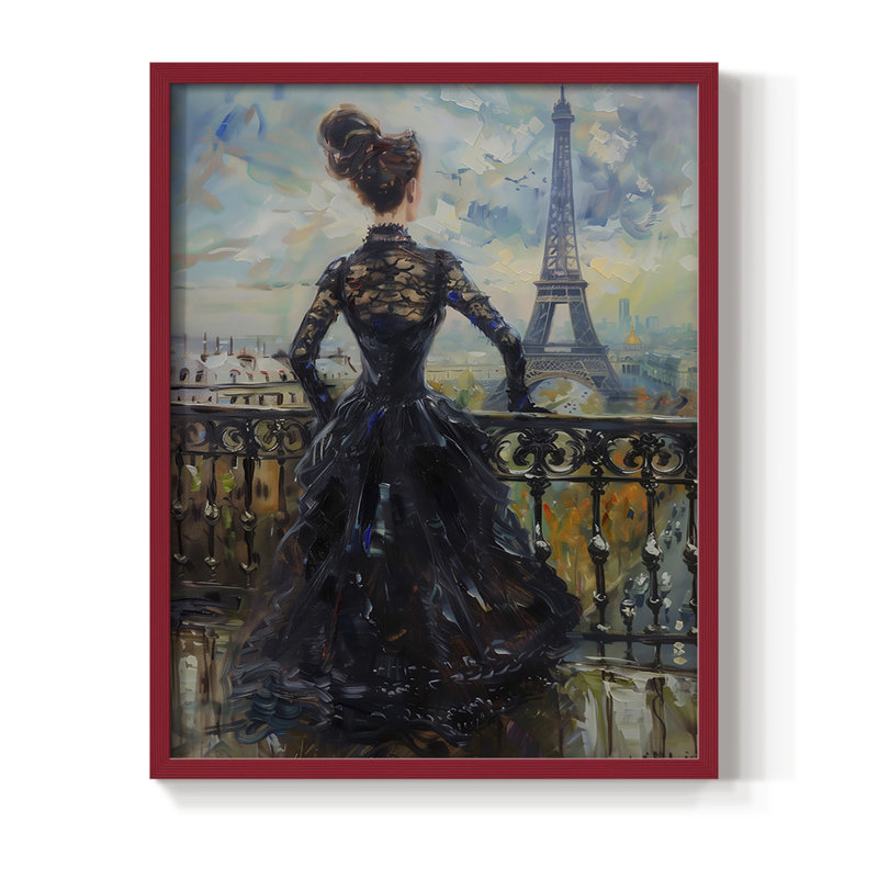 Reproduction encadrée WOMEN Series DCXIV - bois massif, H 30 po x l 24 po, Rouge