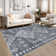 Boho Machine Washable Rug with Rubber Backing for Living Room Non-Slip Dining Room Rug Easy-Cleaning Floor Carpet for Bedroom Office Playroom_OKPHO_338N_Geometric_Gray