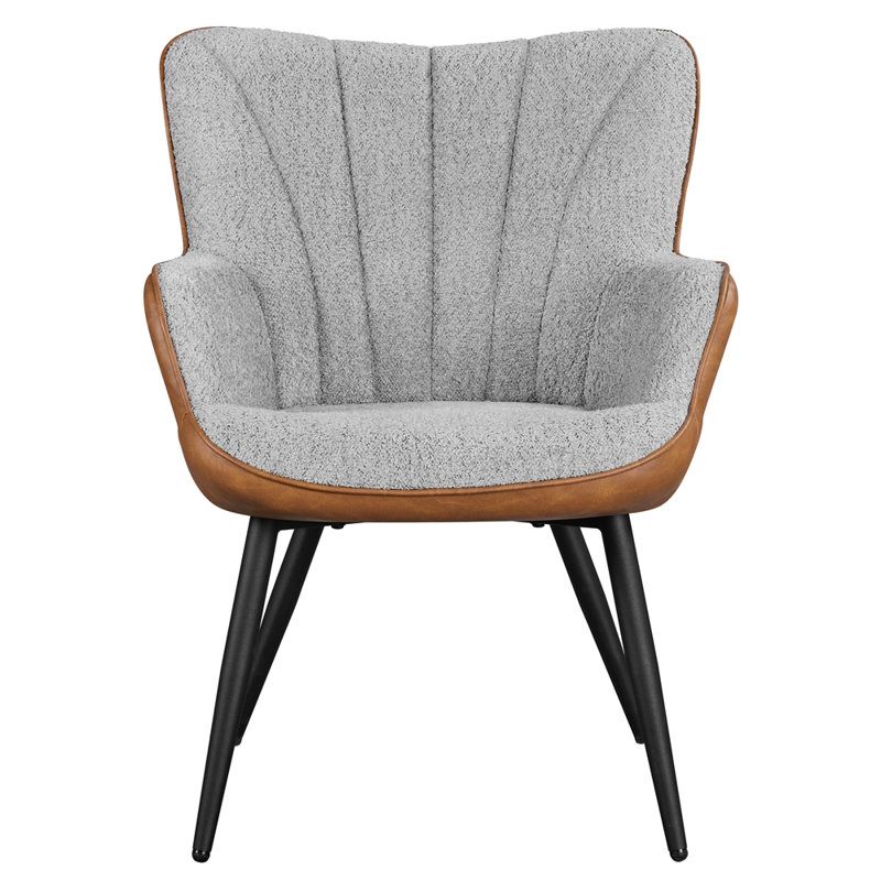 Fauteuil de 25 po Bakhyt, Gris / brun rétro, Noir