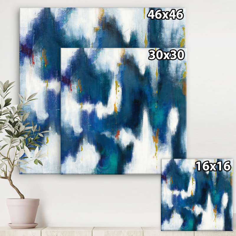 « blue glam texture ii », reproduction d’art sur toile, H 16 po x l 16 po x P 1 po, Toile tendue