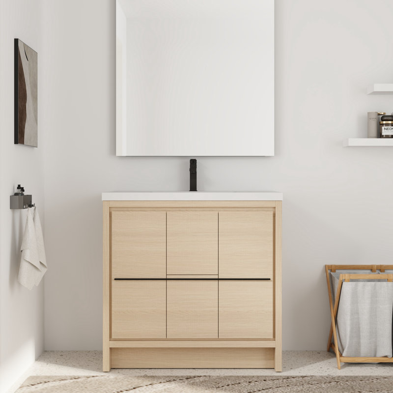Meuble-lavabo simple 36 po avec plateau en résine, 36"