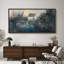 Art de jardin fleurs de jardin, décoration murale campagne bleu foncé, impression numérique sur toile giclée très grand-111652499-111652498
