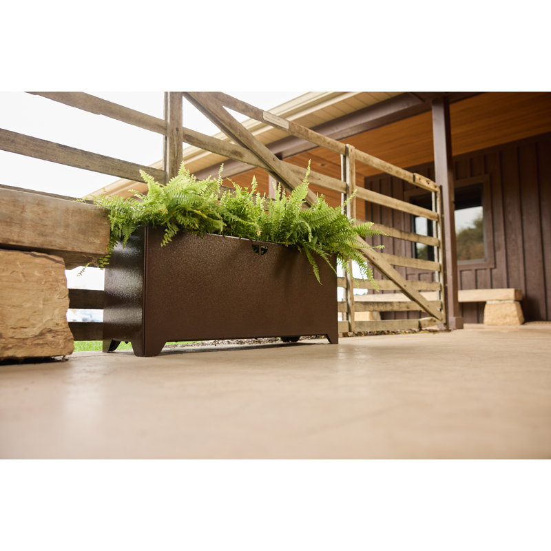 Pot à fleurs moderne en acier peint moderne, H 16,50 po x l 38,50 po x P 12 po