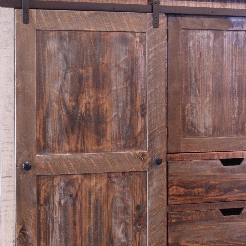  Commode pour homme 55 pouces à trois tiroirs en bois massif brun