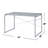 Faux Concrete Top Rectangular Writing Desk, Silver