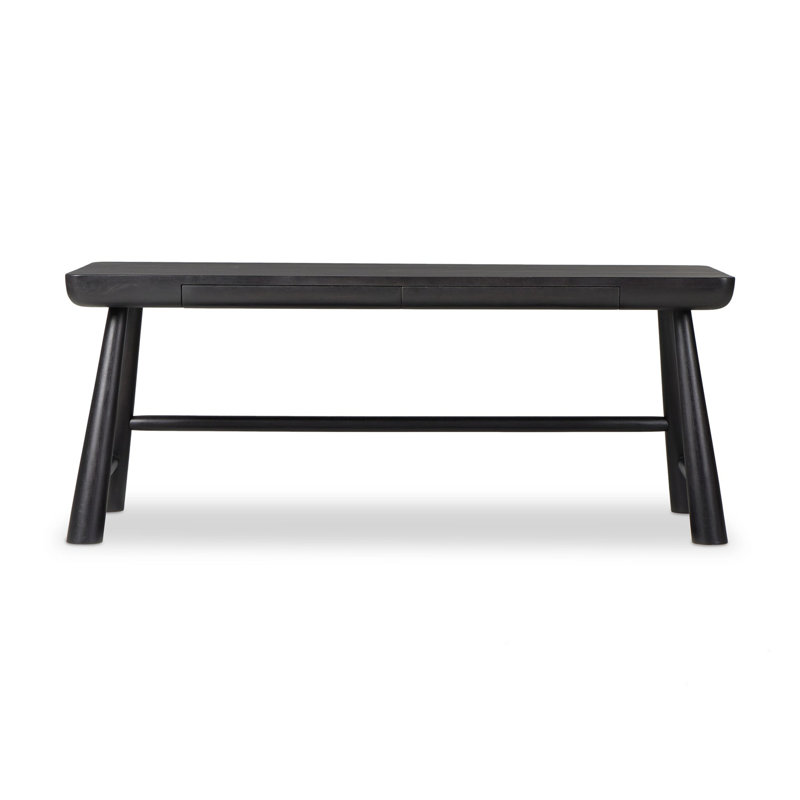 LORIK Solid Wood Writing Desk, Black