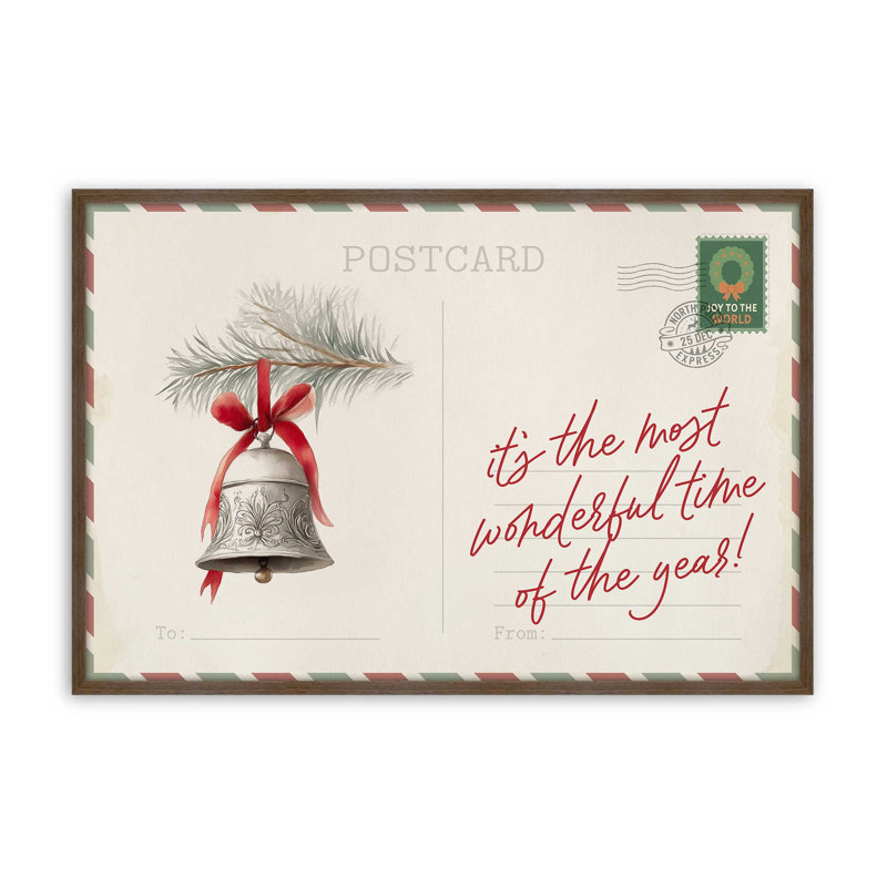 «Bells of Christmas Cheer», reproduction d'art, 16 po x 20 po, Noyer