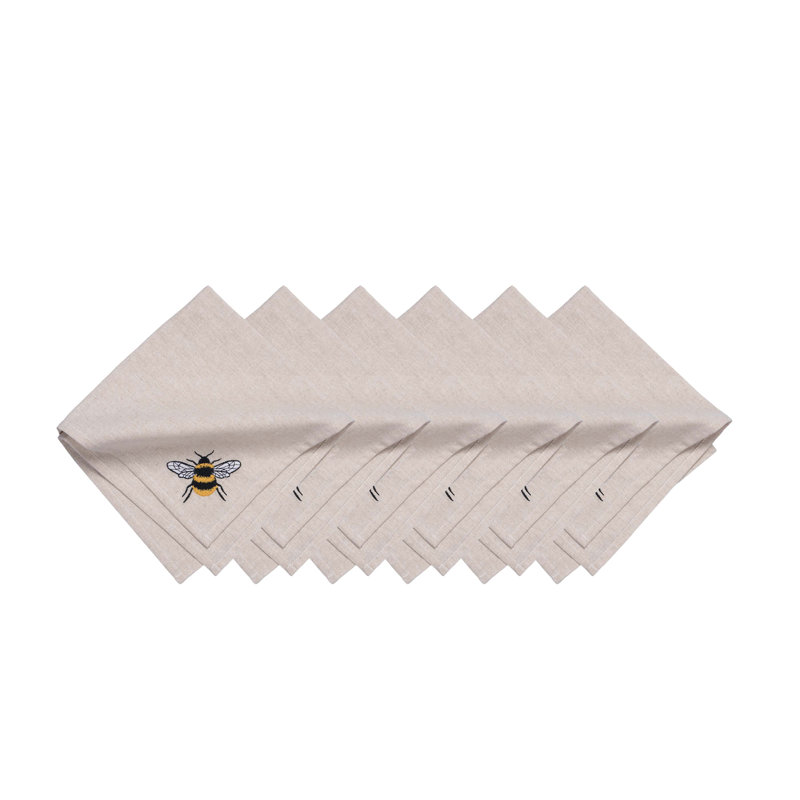 Lavender & Bee Garden Embroidered Napkins Set of 6