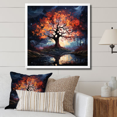 Orange Blue Eternal Maple Trees - Landscapes Canvas Print