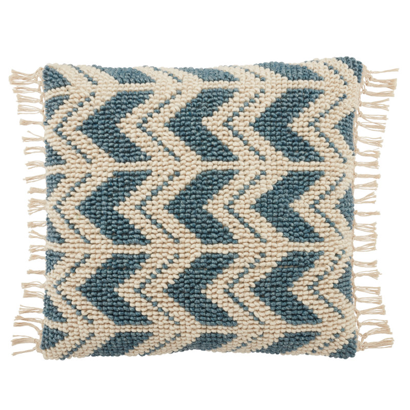 Coussin Oakleaf, Bleu/crème, Polyester / bourre de polyester