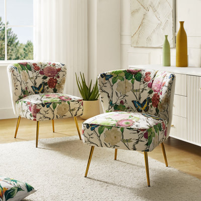 Amata Wooden Upholstery Armless Accent Chair
