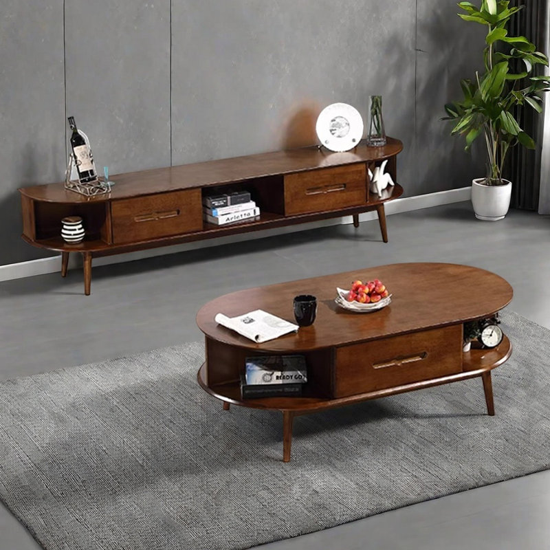 Ensemble de table basse et meuble télé rétro