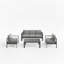 Ensemble de conversation de patio moderne en aluminium avec coussins épais et moelleux