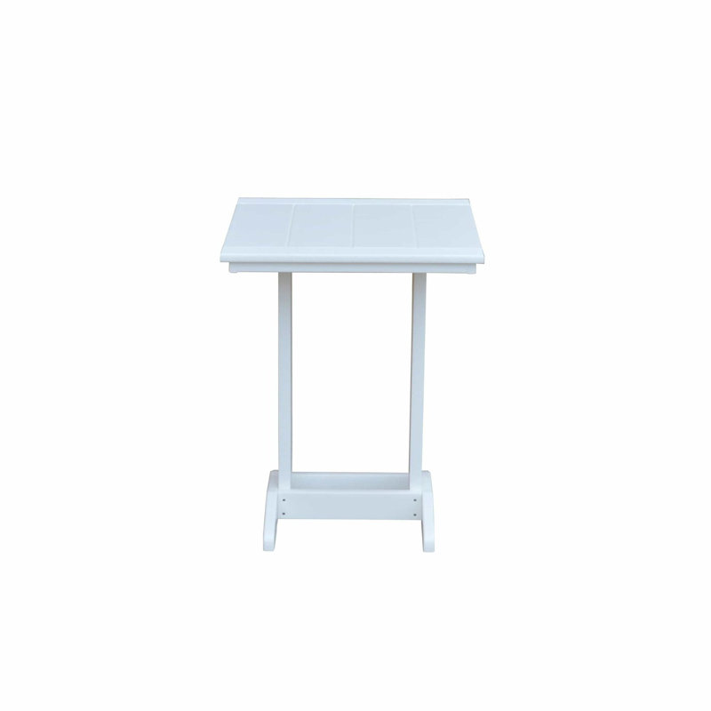 Table d'appoint carrée en composite Poly, noir, Blanc brillant