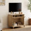 Meuble télé pour meuble télé de 43 po, meuble de rangement en bois avec console pour le salon, table de bout avec tablette de rangement, chêne