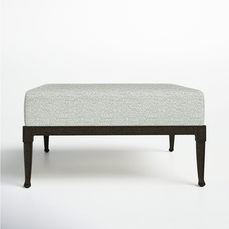 Wiltshire Outdoor Ottoman, Chestnut Brown, Canvas Heather Beige Sunbrella® Canvas