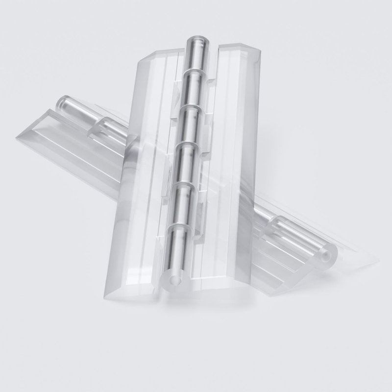 Clear Acrylic Piano Hinges 150 mm, Continuous Plastic Hinges