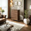 Commode d'appoint simple en noyer noir