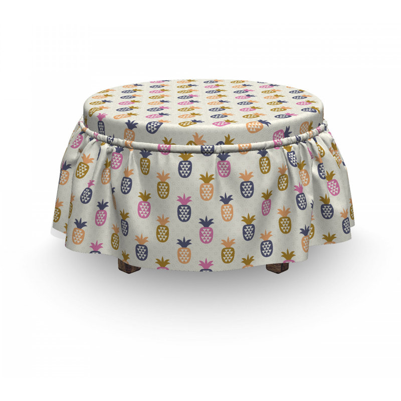 Housse pour repose-pieds ananas avec pois points