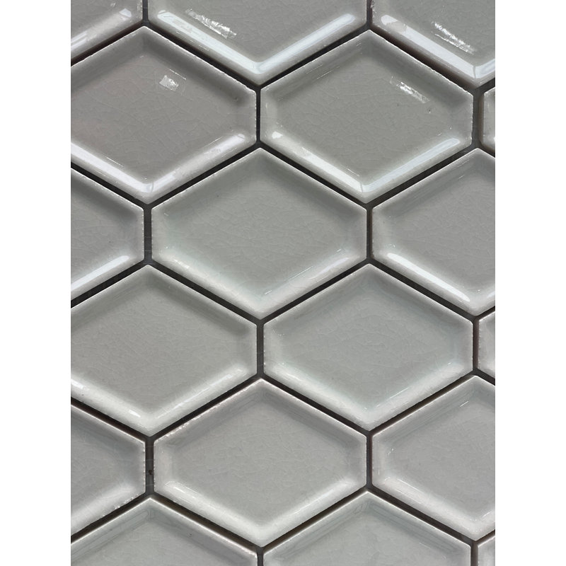 Carrelage mural mosaïque en céramique biseauté 3 "x 4" Miele, Lin