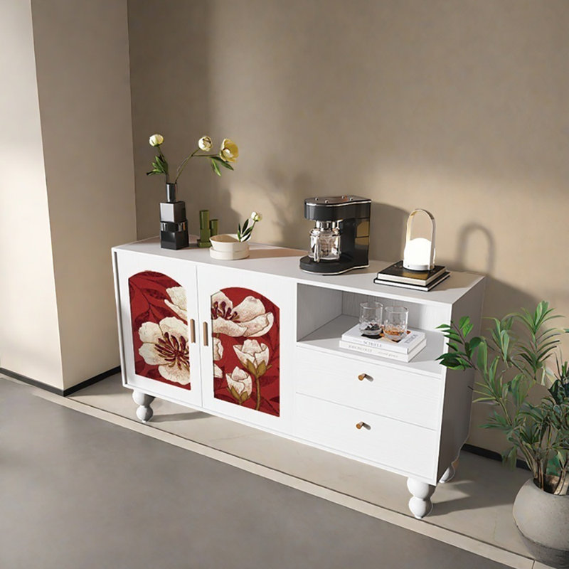 Buffet 59,1 po, Blanc/rouge