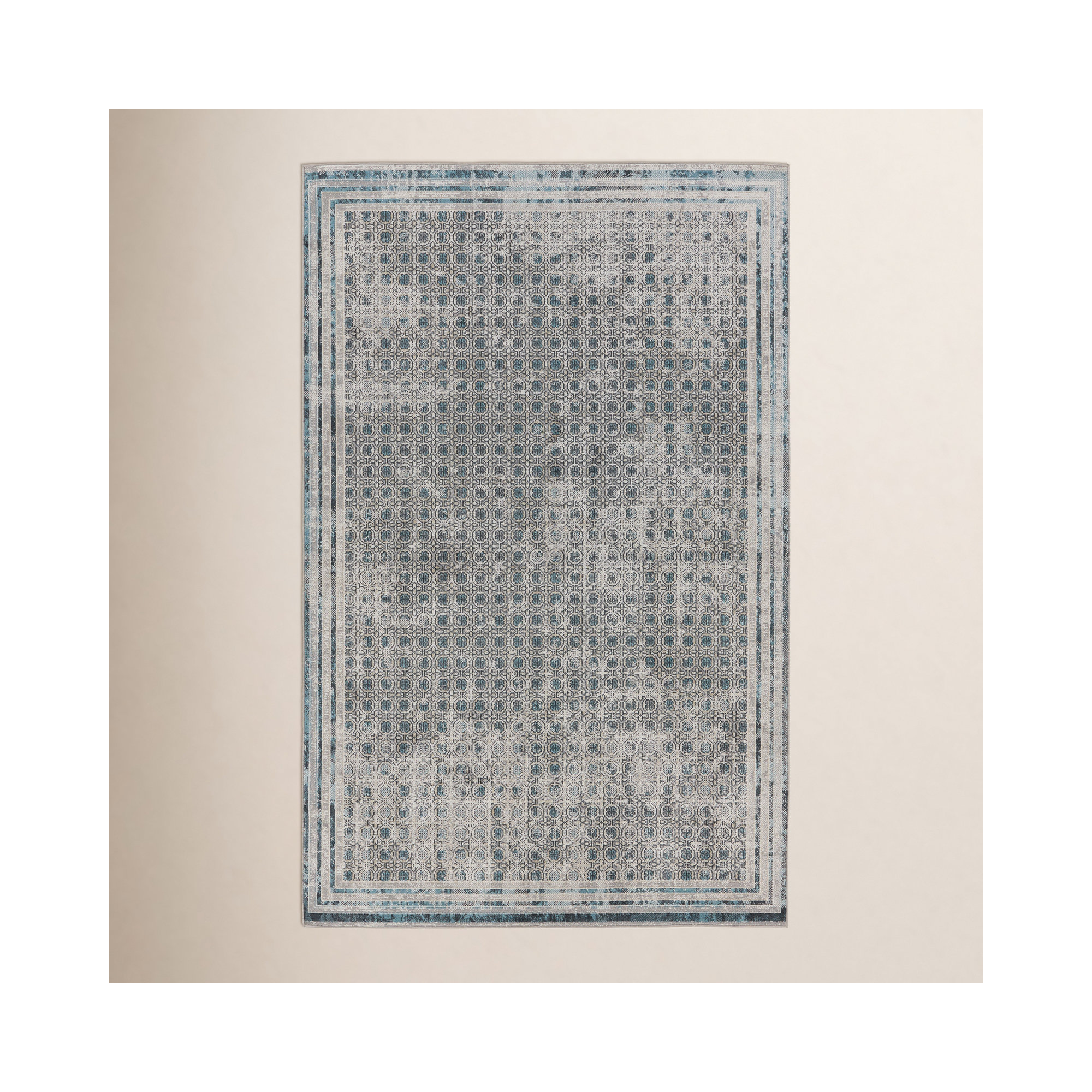 Phoebe Light Gray/Blue Rug, Runner 2'8" x 10'