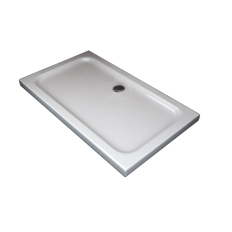 Geneive 700 x 1400 mm Plastic Standard Shower Tray - White, 70 x 120 cm