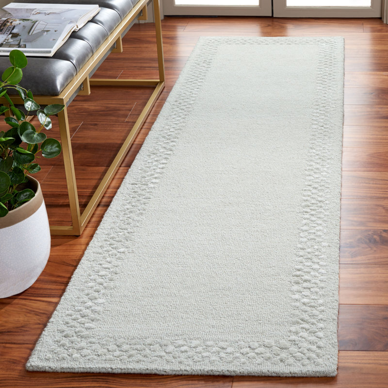 Mysha Hand Tufted Wool/Viscose/Cotton Solid Color Rug in Light Gray, Runner 2'3" x 8'