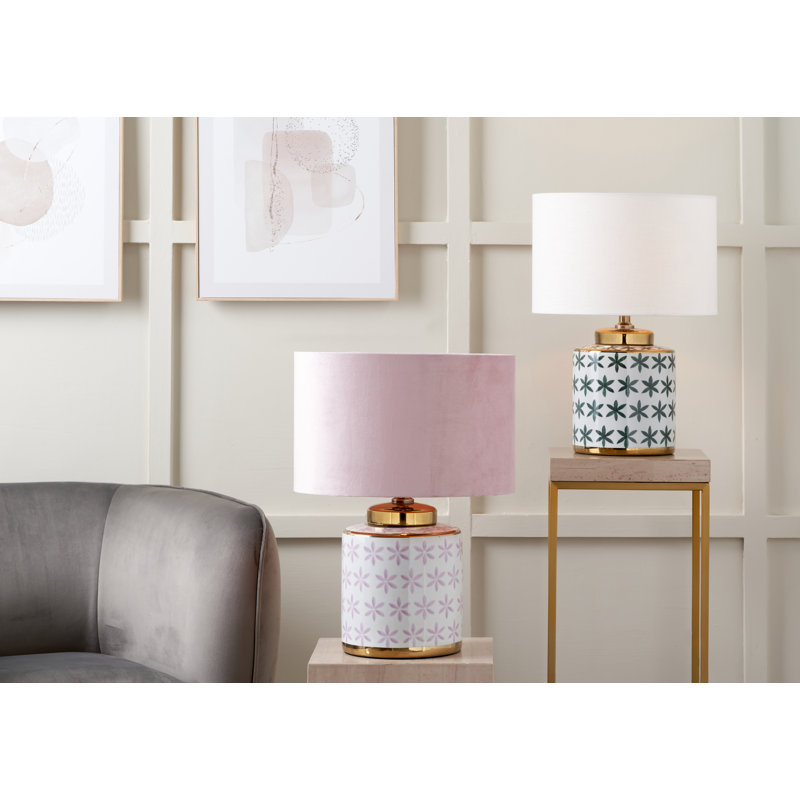 Rene Velvet Drum Lamp Shade ( Uno ), 27cm H x 40cm W x 40cm D, Grey