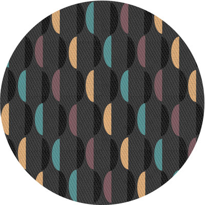 Tapis de zone noire à motifs