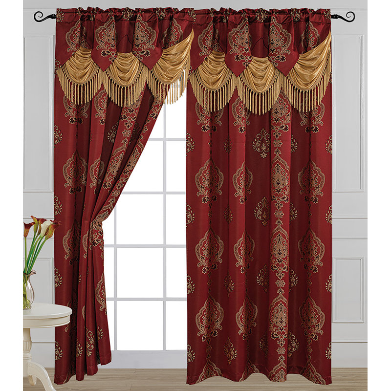 Paire de rideaux obscurcissant 100% polyester ALEXA-2PK, Bourgogne