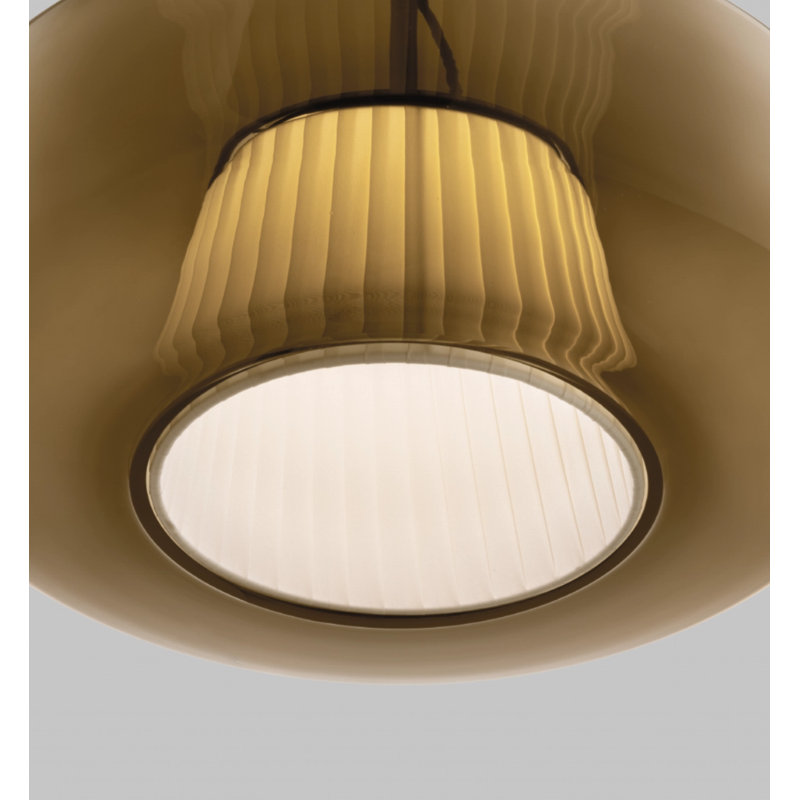 Plisse' Suspension L33CC UL, 6" H x 12" W x 12" D, Burned Earth;Green, Matt Bronze 2