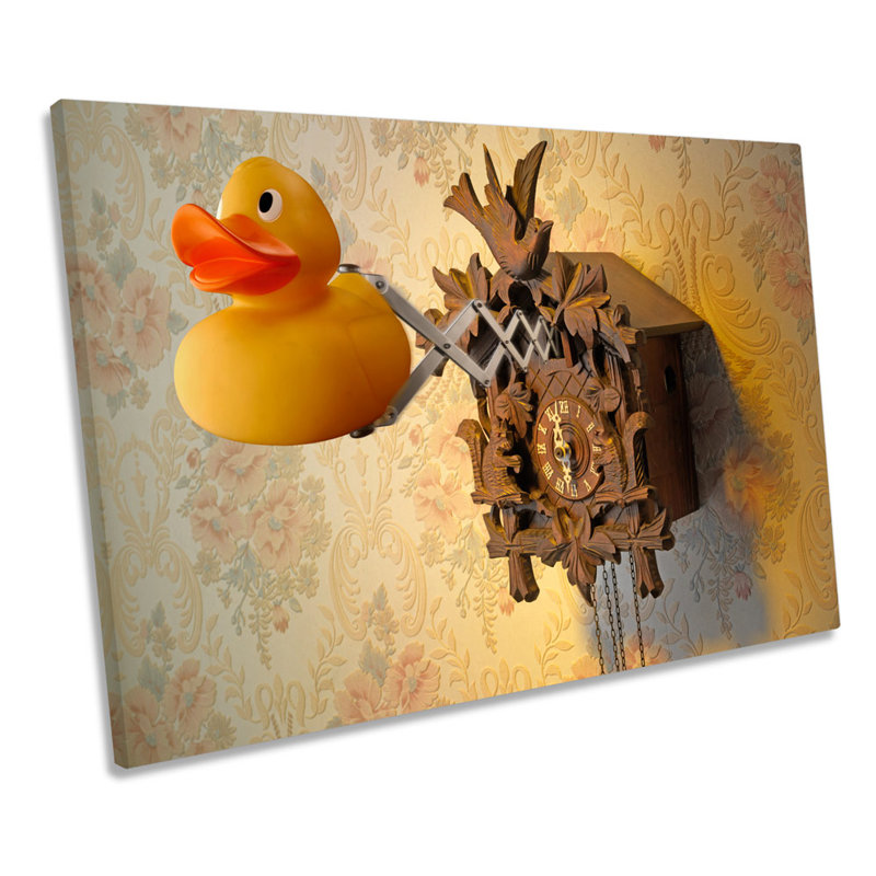 Rubber Duck Cuckoo Clock - Wrapped Canvas Print, 50.8cm H x 76.2cm W x 2cm D