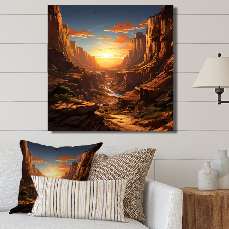 Paysage désertique Canyon III - fruits, art mural, Toile tendue, H 36 po x l 36 po x P 1,5 po